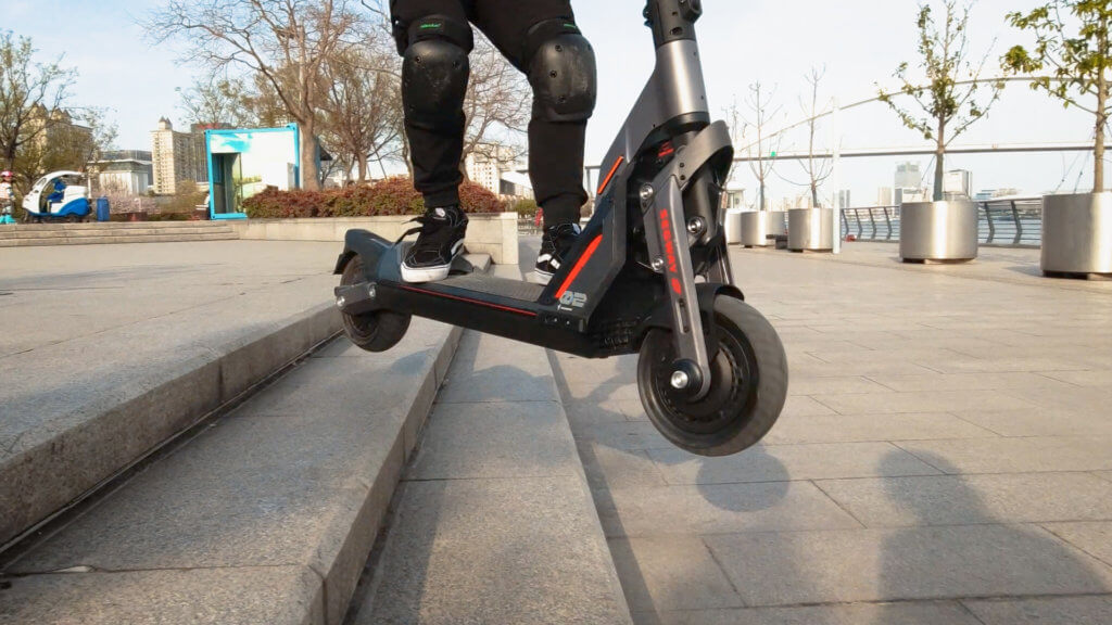 Segway GT2 flying down stairs