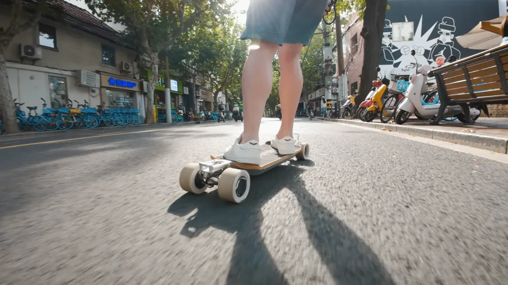 Me riding the Newsesh Echo on the street.